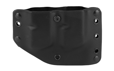 Black tactical gun holster with multiple rivets