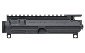 Black AR-15 upper receiver with rail system