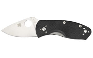 Black folding pocket knife with silver blade