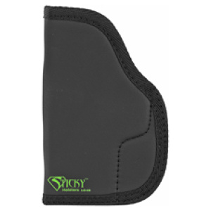 Black pocket holster with green logo.