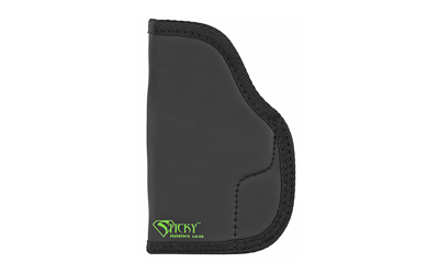 Black pocket holster with green logo.