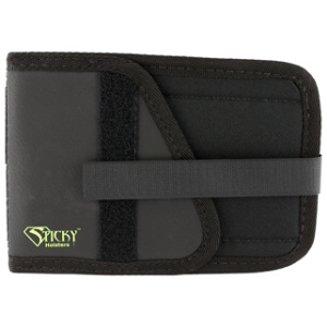 Black sticky holster for secure gun storage