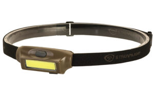 Tan LED headlamp with adjustable elastic strap