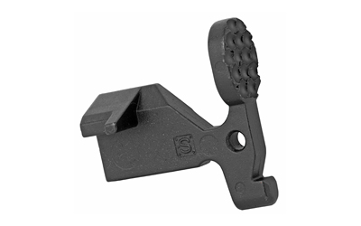 Black plastic mounting clip with textured lever