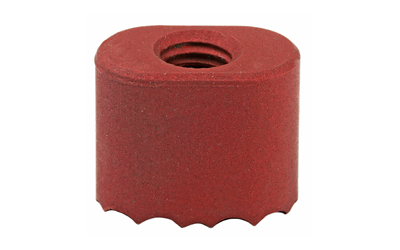 Red cylindrical threaded rubber sanding drum