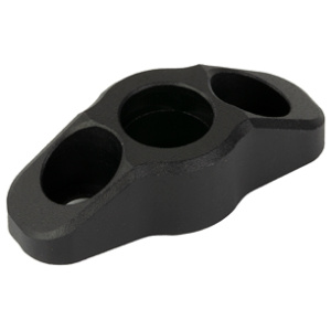 Black metal three-hole connection bracket