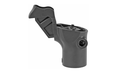 Gray plastic clamp with hinged latch