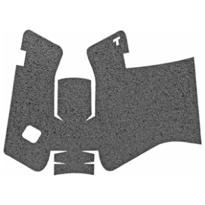 Gray speckled flooring mat with multiple sections.