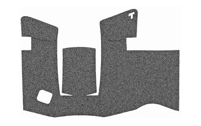 Gray carpet car floor mat with cutouts