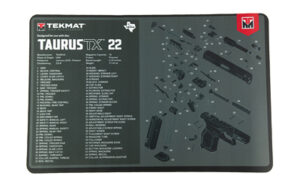 Taurus TX22 gun mat with parts diagram and details.