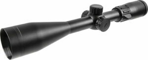Black rifle scope with adjustment knobs