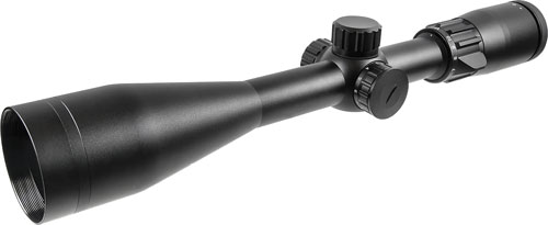Black rifle scope with adjustment knobs