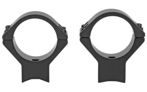 Two black metal mounting rings on white background