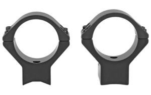 Two black metal scope ring mounts