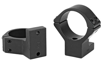 Black metal rifle scope ring mounts