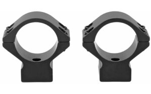 Two black metal scope rings side by side