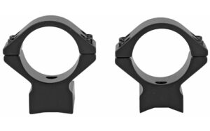Two black rifle scope rings mounts