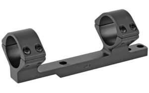 Black metal rifle scope mount with dual rings
