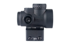 Black Trijicon red dot rifle sight optic