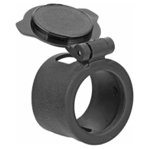 Black scope lens cover with flip-up cap