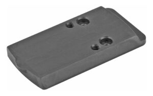 Black rectangular mounting plate with threaded holes