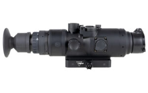 Black thermal imaging scope isolated on white background