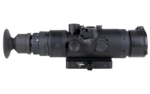 Black night vision scope with mounting base