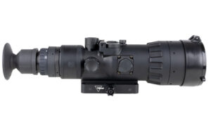 Black night vision scope isolated on white background