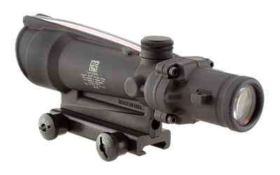 Black tactical rifle scope with mounting base