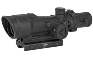 Black rifle scope with mounting base