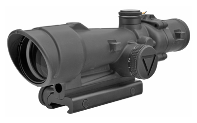 Black tactical rifle scope isolated on white background