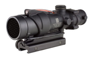 Black tactical rifle scope with mount