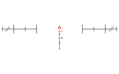 Minimalist measurement reticle with horizontal and vertical scales