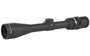 Black rifle scope isolated on white background