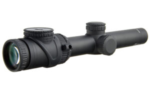 Black rifle scope isolated on white background