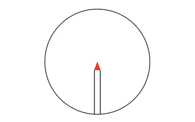Pencil centered inside a large outlined circle