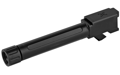Black pistol upper with extended threaded barrel