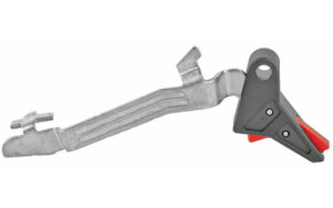 Metal lever assembly with black plastic housing
