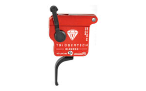 TriggerTech Rem Clone(NO BOLT STOP)Black Diamond Flat Trigger Single Stage Adjustable Black/Red