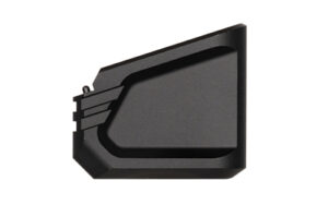 Modern black wall-mounted mailbox with angular design
