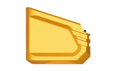 Gold 3D folder icon on white background