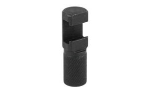 Black metal clamp-style tool with knurled grip