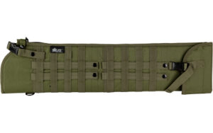 Green tactical rifle case with MOLLE webbing