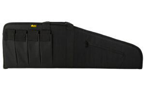 Black tactical rifle case with magazine pouches