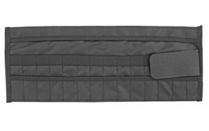 Black fabric organizer panel with stitched pockets
