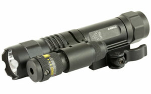 Tactical flashlight with mounted laser sight attachment
