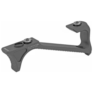 UTG tactical gun bipod, grey with adjustable mounts.