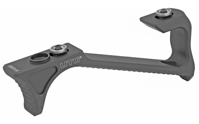 UTG tactical gun bipod, grey with adjustable mounts.