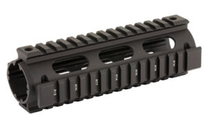 Black tactical rifle handguard with Picatinny rails