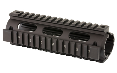 Black tactical rifle handguard with rail system